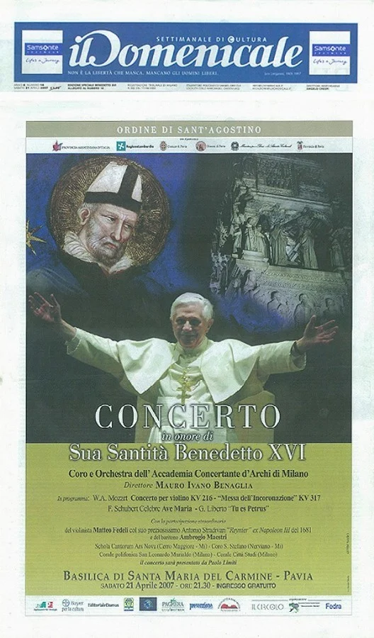 Basilica of S Maria del Carmine in Pavia – “A concert in honour of Pope Benedetto XVI”
