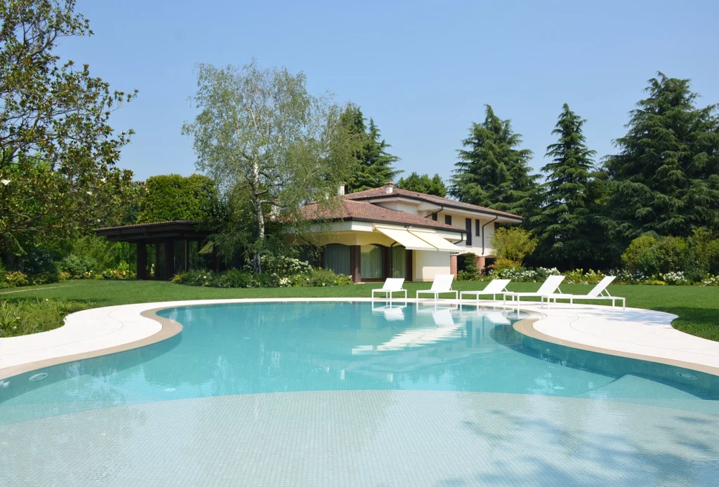 A Modern House Dressed in Green and Blue