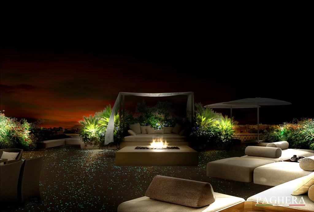 Una terrazza tra le piramidi